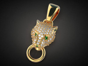 panther gemstone pendant p13 3d print model 3D printmodel