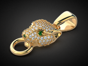panther gemstone pendant p13 3d print model 3D printmodel