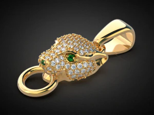 panther gemstone pendant p13 3d print model 3D Print Model