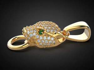 panther gemstone pendant p13 3d print model 3D Print Model