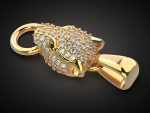 panther gemstone pendant p13 3d print model 3D printmodel