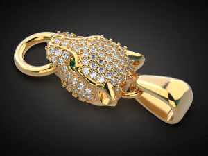 panther gemstone pendant p13 3d print model 3D Print Model