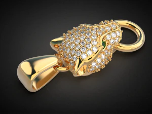 panther gemstone pendant p13 3d print model 3D Print Model