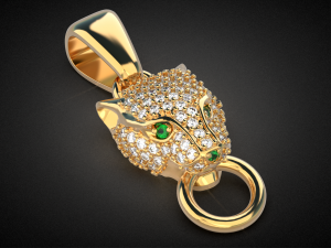 panther gemstone pendant p13 3d print model 3D printmodel
