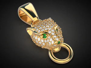 panther gemstone pendant p13 3d print model 3D Print Model