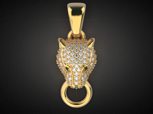 panther gemstone pendant p13 3d print model 3D printmodel