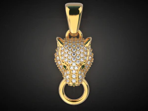 panther gemstone pendant p13 3d print model 3D Print Model