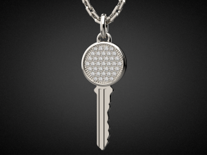 gemstone key pendant p14 3d print model Modelo de Impressão 3D