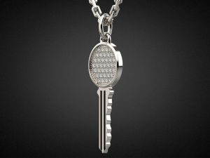 gemstone key pendant p14 3d print model Model Cetak 3D