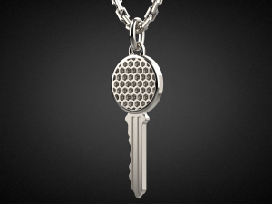 gemstone key pendant p14 3d print model Model Cetak 3D