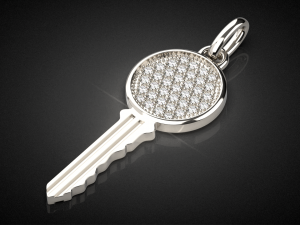gemstone key pendant p14 3d print model Model Cetak 3D