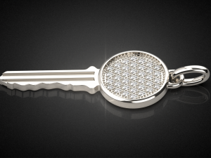 gemstone key pendant p14 3d print model Model Cetak 3D