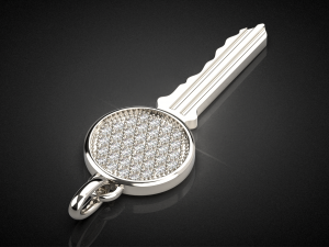 gemstone key pendant p14 3d print model Model Cetak 3D