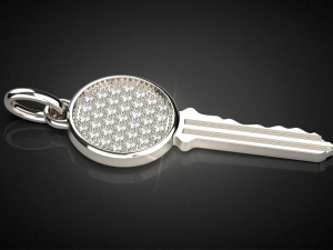 gemstone key pendant p14 3d print model Model Cetak 3D