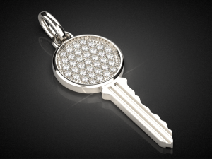 gemstone key pendant p14 3d print model Model Cetak 3D