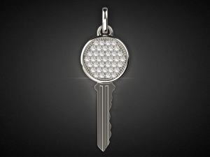 gemstone key pendant p14 3d print model Model Cetak 3D