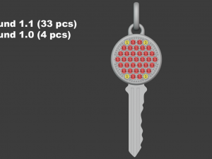 gemstone key pendant p14 3d print model Model Cetak 3D