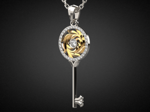 gemstone key pendant p15 3d print model Modèles 3D en vedette