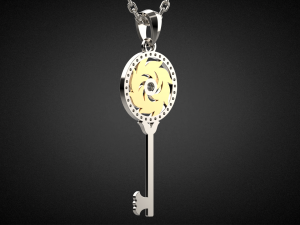 gemstone key pendant p15 3d print model Modèles 3D en vedette