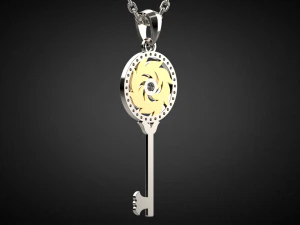 gemstone key pendant p15 3d print model 3D Print Model