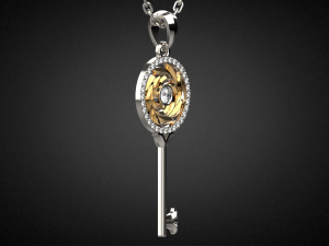 gemstone key pendant p15 3d print model Modèles 3D en vedette