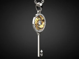 gemstone key pendant p15 3d print model 3D Print Model