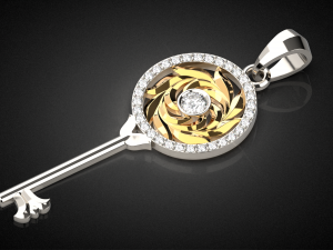 gemstone key pendant p15 3d print model Modèles 3D en vedette