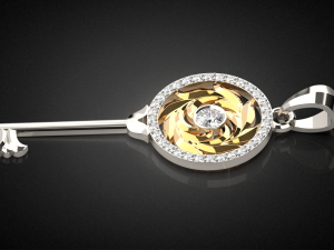 gemstone key pendant p15 3d print model Modèles 3D en vedette