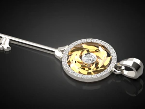 gemstone key pendant p15 3d print model 3D Print Model