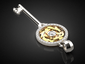 gemstone key pendant p15 3d print model Modèles 3D en vedette
