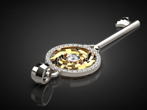 gemstone key pendant p15 3d print model Modèles 3D en vedette