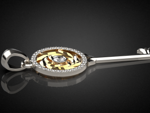 gemstone key pendant p15 3d print model Modèles 3D en vedette