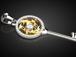gemstone key pendant p15 3d print model Modèles 3D en vedette