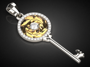 gemstone key pendant p15 3d print model Modèles 3D en vedette