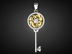 gemstone key pendant p15 3d print model Modèles 3D en vedette