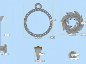 gemstone key pendant p15 3d print model 3D Print Model