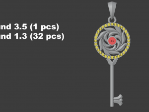 gemstone key pendant p15 3d print model Modèles 3D en vedette