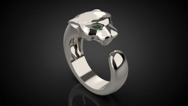 Panther gemstone ring R22 3D print model 3D Print Model in Rings 3DExport