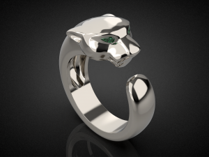 Panther gemstone ring R22 3D print model 3D-Druckmodell