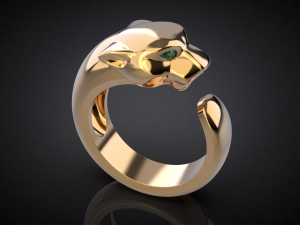 Panther gemstone ring R22 3D print model 3D-Druckmodell