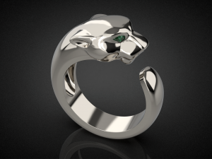Panther gemstone ring R22 3D print model 3D-Druckmodell