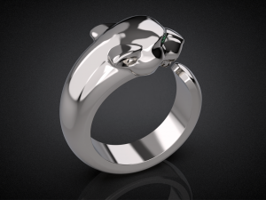 Panther gemstone ring R22 3D print model 3D-Druckmodell