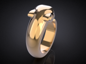 Panther gemstone ring R22 3D print model 3D-Druckmodell