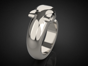 Panther gemstone ring R22 3D print model 3D-Druckmodell