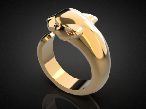 Panther gemstone ring R22 3D print model 3D-Druckmodell