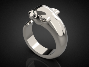 Panther gemstone ring R22 3D print model 3D-Druckmodell