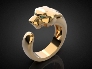 Panther gemstone ring R22 3D print model 3D-Druckmodell