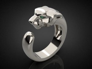 Panther gemstone ring R22 3D print model 3D-Druckmodell