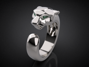 Panther gemstone ring R22 3D print model 3D-Druckmodell