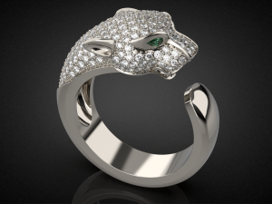 Panther gemstone ring R23 3D print model 3D Baskı Modeli